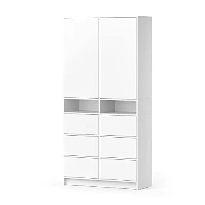 Afbeelding van Vicco Kledingkast Naara, Wit/Wit, 98.6 x 200 cm met laden