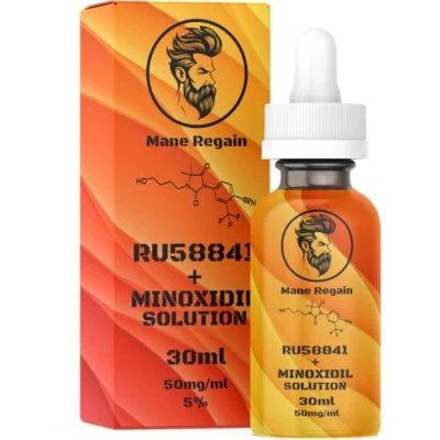 Afbeelding van Mane Regain RU58841 en Minoxidil 5% Oplossing (50 mg/ml) DHT Blocker Geavanceerde behandeling tegen haaruitval Anti androgeen haartonicum Bevordert haargroei