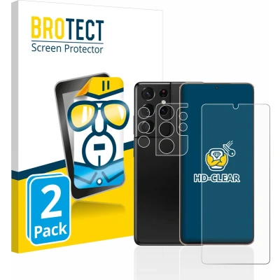 Afbeelding van BROTECT Screenprotector voor Samsung Galaxy S21 Ultra 5G (Voor+Camera) Folie Beschermfolie transparant (2 Stuks)