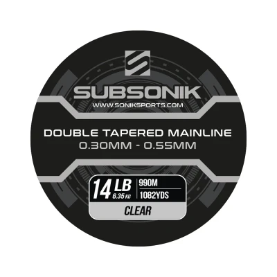 Afbeelding van Sonik Subsonik Double Tapered Main Line 16lb 990m Clear Nylon vislijn