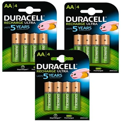 Afbeelding van Duracell 12 x AA HR6 1,2 V 2500 mAh voorgeladen batterijen