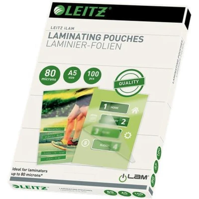 Afbeelding van Leitz Lamineerhoezen voor Warm Lamineren A5 Documenten 2X80 Eva (Ethyl Vinyl Acetaat) 80 Micron 100 Stuks