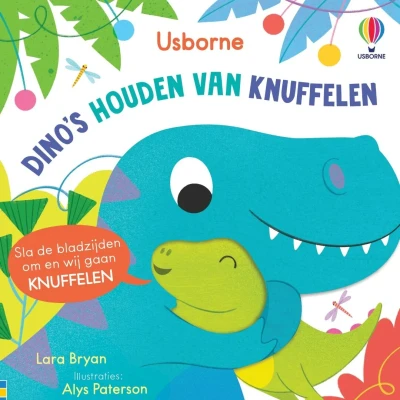 Afbeelding van Uitgeverij usborne kartonboek dino&#039;s houden van knuffelen