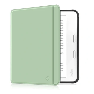 Afbeelding van Fintie Tolino Vision Color (2024) / Kobo Libra 7 inch e readerhoes Ultralichte zachte TPU achterkant met automatische slaap/wake en magneetsluiting, agave groen