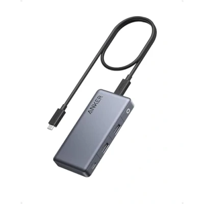 Afbeelding van Anker USB C 343 hub (7 in 1) met 100W Power Delivery, dubbele 4K HDMI poorten, 1x upstream, 3x A en 5Gbps datapoorten voor Dell, ThinkPad andere