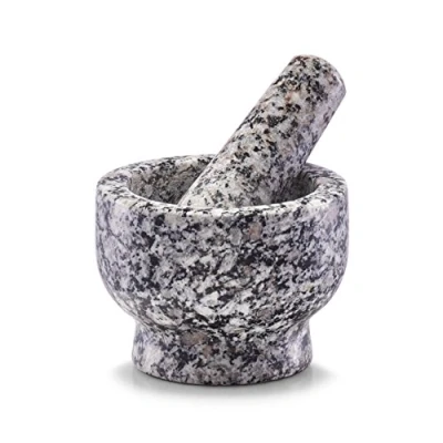 Image de Zeller 24505 kit de mortier et pilon en granite gris, 9 x 6,5 cm, 2 unités