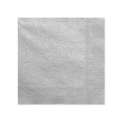Afbeelding van 20x Papieren tafel servetten Zilver gekleurd 40 x cm gekleurde wegwerp diner/lunch
