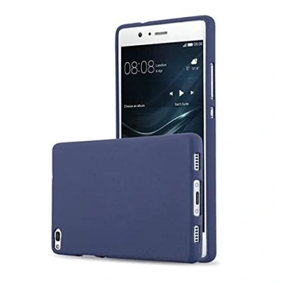 Afbeelding van Cadorabo Hoesje geschikt voor Huawei P8 in FROST DONKER BLAUW Beschermhoes gemaakt van flexibel TPU silicone Case Cover
