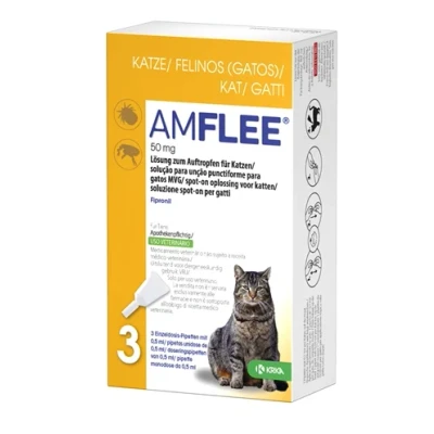 Afbeelding van Krka Amflee Spot On Kat 50 MG 3 PIP
