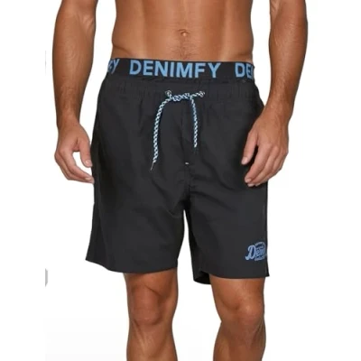 Afbeelding van DENIMFY Heren Short DFNeo bequem Zwart 3XL Volwassenen Zwembroek Zwemshort