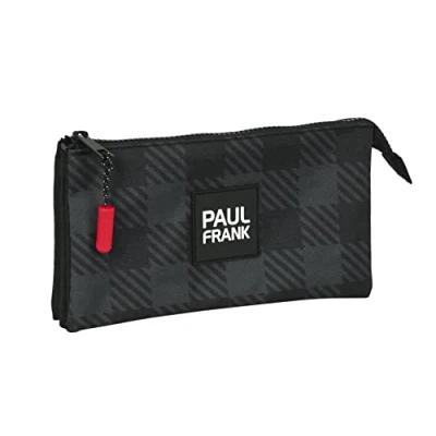 Afbeelding van Pennenetui met 3 vakken Paul Frank Campers Zwart (22 x 12 cm)