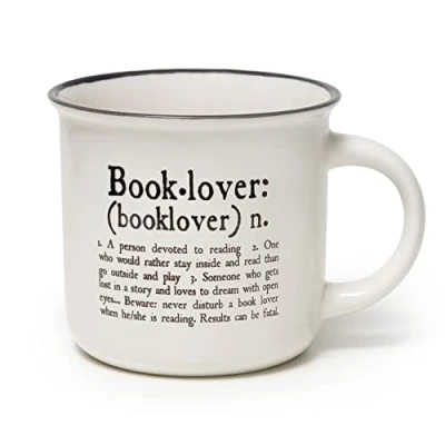 Afbeelding van Legami Cup Puccino, New Bone China, Book Lover, Take a Break Collection porseleinen mok, inhoud 350 ml, vaatwasmachinebestendig, magnetronbestendig (CUP0045)