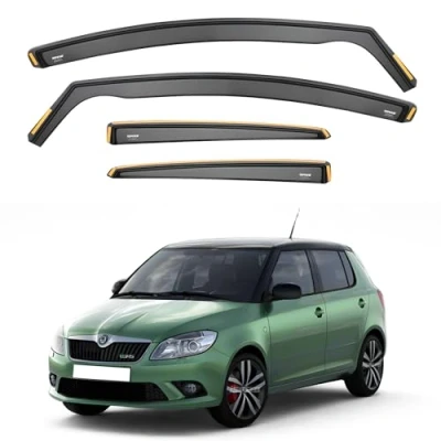 Afbeelding van iSpeed 4 stuks hoogwaardige windschermen voor Skoda Fabia MK2 2007 2014 5 deurs hatchback houd je auto geventileerd in de regen vermindert windturbulentie getint