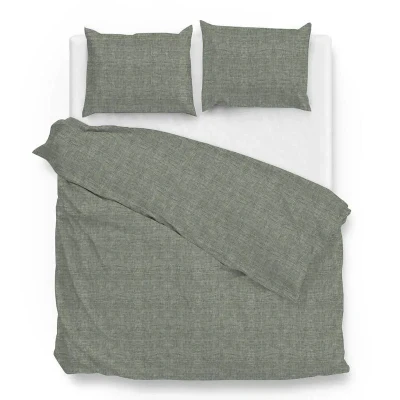 Afbeelding van Dekbedovertrek Lino Lits Jumeaux XL (260x200 cm) Groen Katoen Dessin: Ruiten Zo!Home Dekbed Discounter.nl