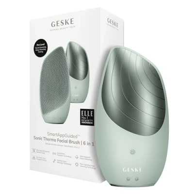 Afbeelding van GESKE SmartAppGuided™ sonische thermische gezichtsborstel 6 in 1 huidreiniging verwarmde reinigingsborstel gezichtsmassager elektrische gezichtsreinigingsapparaat