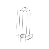 Afbeelding van D sluiting rvs lang 5mm