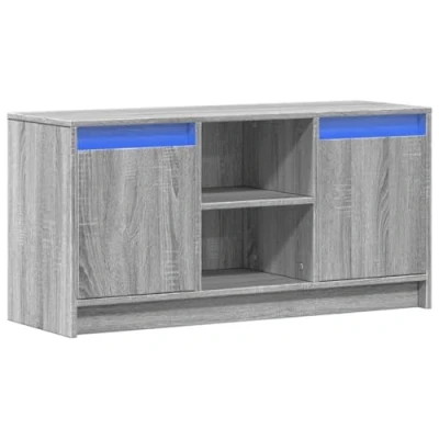 Image de vidaXL Meuble TV avec LED sonoma gris 100x34x50 cm bois d&#039;ingénierie852213