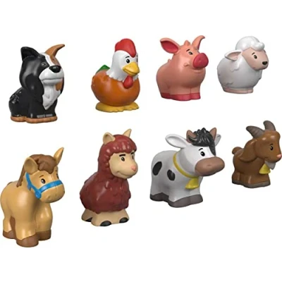 Image de Fisher Price Little People 8 figurines des animaux de la ferme, jouet enfant 12 mois et plus, GFL21