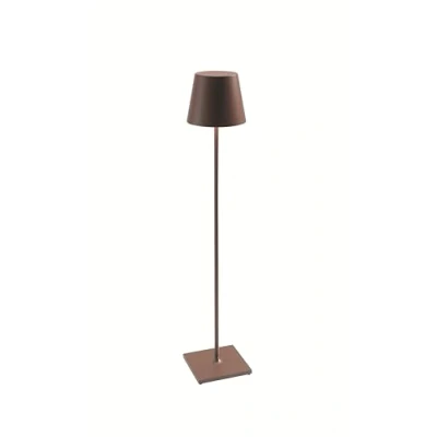 Afbeelding van Zafferano Poldina Pro XXL Vloerlamp Oplaadbare Buitenlamp Roest Bruin IP54 Spatwaterdicht Staande Lamp Verstelbaar 69 tot 150 cm Snoerloos Dimbare LED Tuinlamp Ø 28