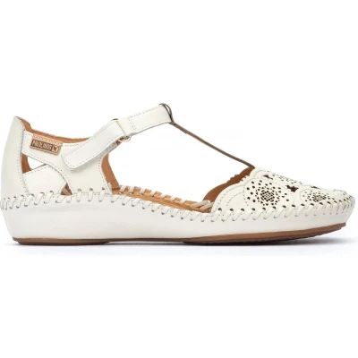 Afbeelding van Pikolinos Ballerina&#039;s met enkelbandjes, Dames, Maat: 37, Nata Leer