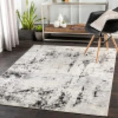 Afbeelding van SURYA Vloerkleed Woonkamer, Slaapkamer Modern Abstract Tapijt ALIX Wit/Antraciet 120x170 cm