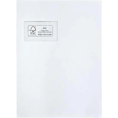 Afbeelding van Mailmedia, Verzendzak + bubbeltjesenvelop, FSC enveloppe, DIN C4, met venster, wit (250 x)