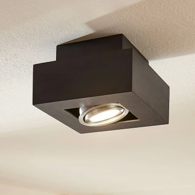 Afbeelding van Arcchio plafondlamp 1licht aluminium H: 8.5 cm GU10 zwart