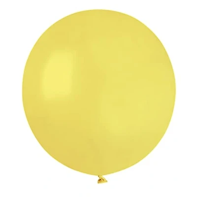 Image de Lot de 25 ballons en latex naturel qualité supérieure G150 (Ø 48 cm / 19 pouces) jaune pastel