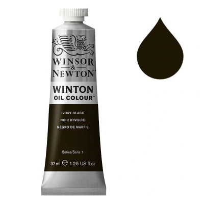 Image de Winsor &amp; Newton Winton peinture à l&#039;huile (37ml) 331 noir d&#039;Ivoire