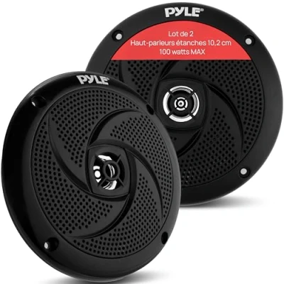 Afbeelding van Pyle Mariene luidspreker 10,2 cm 2 weg waterdicht en weerbestendig Outdoor stereo audiosysteem met 100 W vermogen discreet design 1 paar PLMRS4B (zwart)
