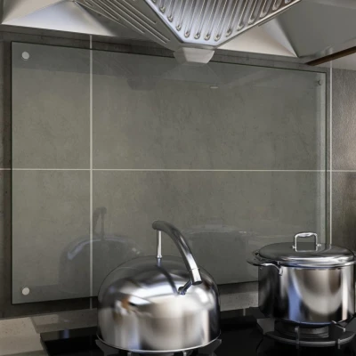 Afbeelding van Spatscherm keuken 90x60 cm gehard glas transparant