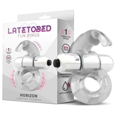 Afbeelding van Horizon Vibrating Penis Ring with Rabbit Clear