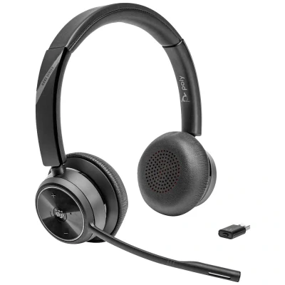 Afbeelding van HP Poly Savi 7320 UC DECT On Ear headset Computer Stereo Zwart Ruisonderdrukking (microfoon) Volumeregeling, Microfoon uitschakelbaar (mute)
