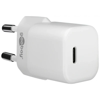Afbeelding van Goobay USB C PD (Power Delivery) snellader nano (30 W) wit geschikt voor apparaten met zoals bijvoorbeeld iPhone 12
