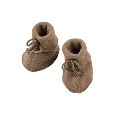 Afbeelding van Engel Natur Slofjes van wol fleece walnoot maat 3 9 maanden