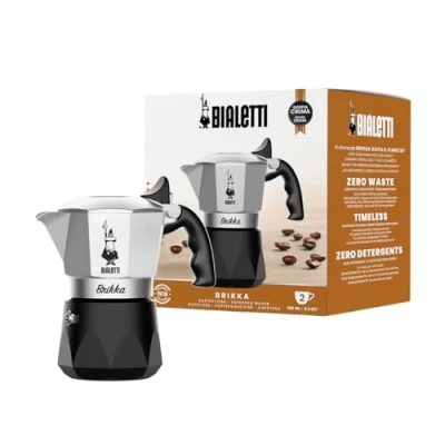 Afbeelding van Bialetti Brikka (r)Evolution Percolator 2 kops Zwart/ Aluminium