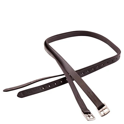Afbeelding van Premiere Beugelriemen Leer RVS Gespen Zwart 120cm