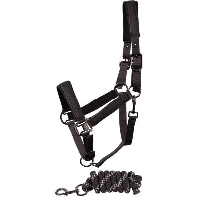Afbeelding van Harry&#039;s Horse Halsterset Denici Cavalli Shadow Zwart/Zand Full Agradi.be