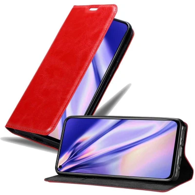 Afbeelding van Cadorabo Hoesje geschikt voor Honor View 20 in APPEL ROOD Beschermhoes met magnetische sluiting, standfunctie en kaartvakje Book Case Cover Etui