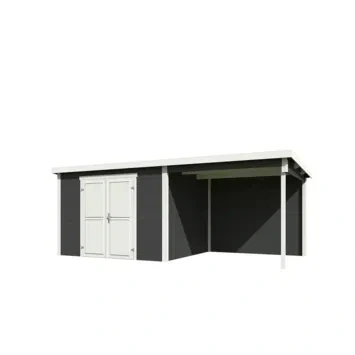Afbeelding van Tuinhuis Kjeld 550x250 cm Carbon Grey wit Gecoat
