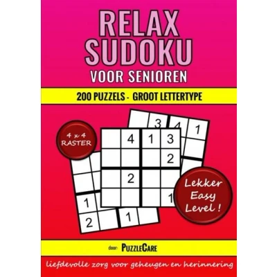 Image de Sudoku Relax voor Senioren 4x4 Raster 200 Puzzels Groot Lettertype Lekker Easy Level!