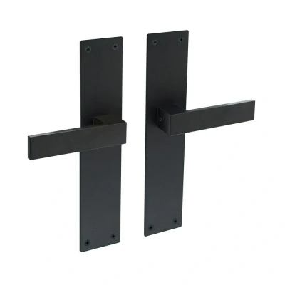 Afbeelding van Intersteel Deurkruk Amsterdam op blind schild 250x55x2mm mat zwart