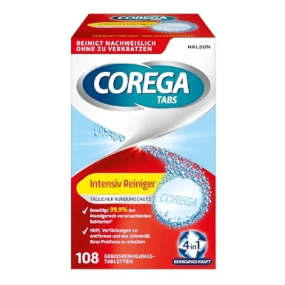 Afbeelding van Corega gebitreinigings tabs 108 stuks intensieve reiniging tegen verkleuring
