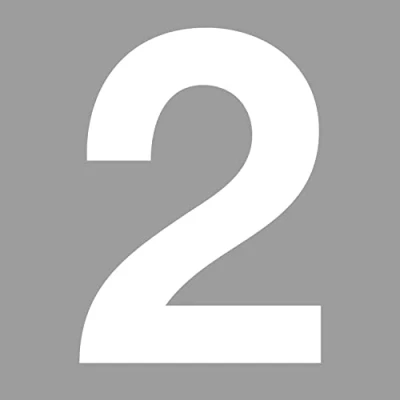 Afbeelding van Autosticker nummer 2 in wit, hoogte 10 cm, zelfklevend huisnummer I cijfer om op te plakken voor buiten, brievenbus, deur, weerbestendig, kfz_674_2
