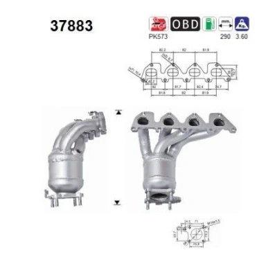 Afbeelding van Katalysator AS 37883, voor o.a. Audi, VW, SKODA, SEAT