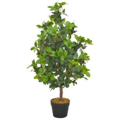 Afbeelding van Kunstplant met pot laurierboom 90 cm groen