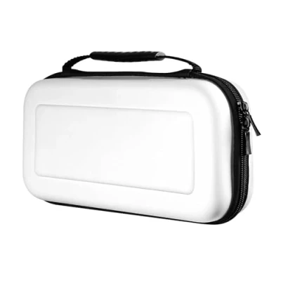 Image de SOBEAU Étui pour Nintendo Switch et Console OLED, porte accessoires de protection, étui rigide voyage, compatible avec 10 cartouches jeux autres accessoires, Blanc,