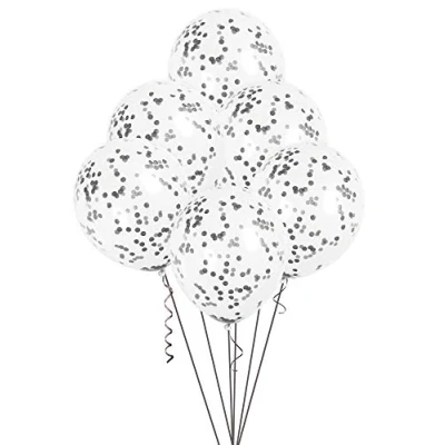 Afbeelding van Unique Party 58109 Confettiballonnen, 30 cm, zwart, 6 stuks