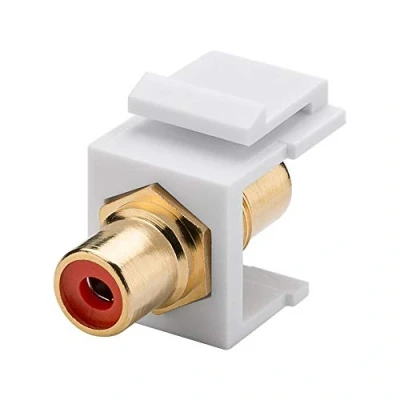 Afbeelding van Keystone module Tulp RCA (v) audio rechts (rood) verguld / wit