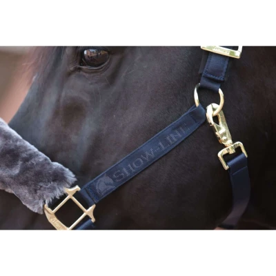 Afbeelding van Bucas Halster Show Line Navy/Grijs Cob